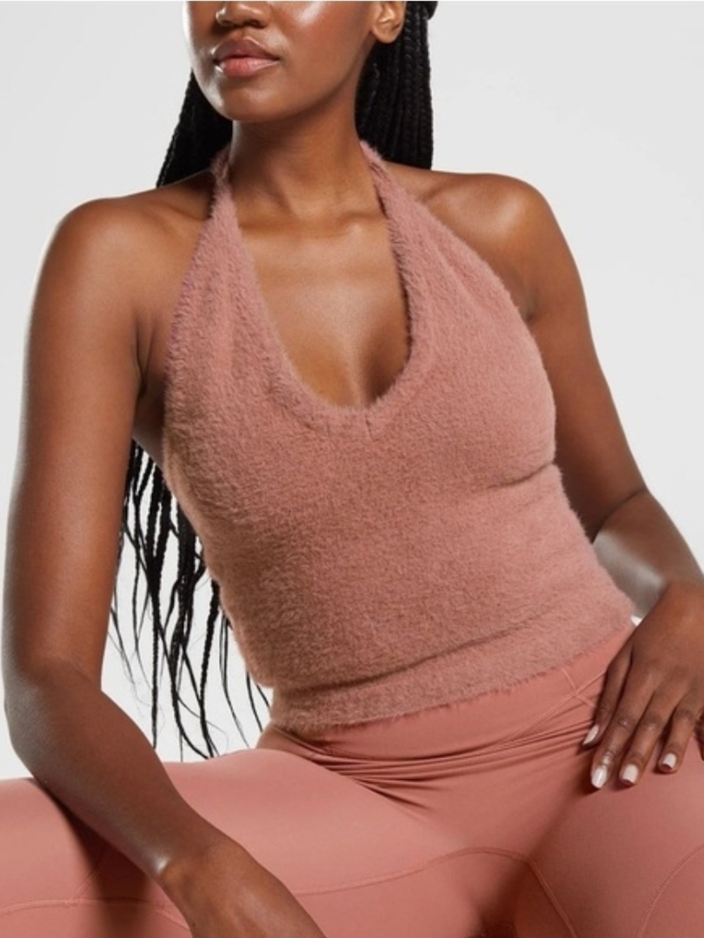 Gymshark x Whitney Simmons Soft Halter Tank Top in Dusty Rose